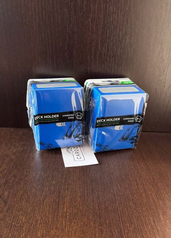 Две (2) пластиковые коробочки Blackfire вертикальные синего цвета (на 80+ карт) - фото №1